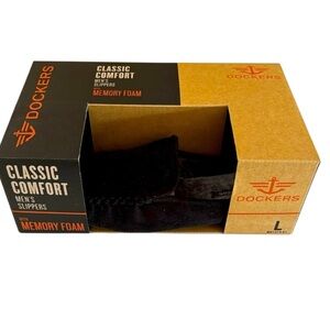 Dockers Mens Black Memory Foam Slippers